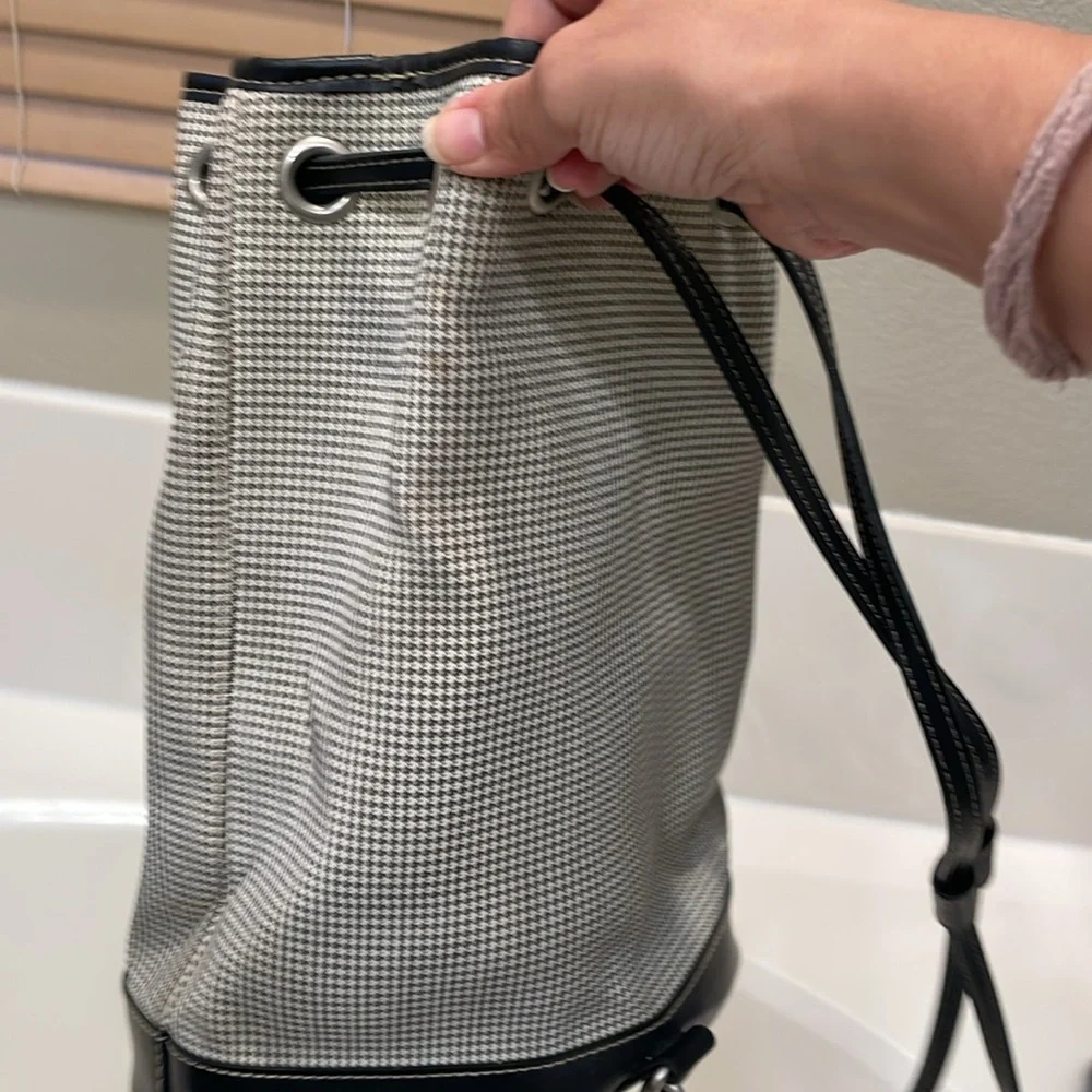 90’s houndstooth Esprit bucket backpack